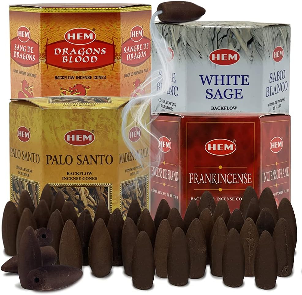 Variety Pack Backflow Incense Cones for Smoke Fountain Haze Falls Waterfall Aromatic and Mat Bundle #4