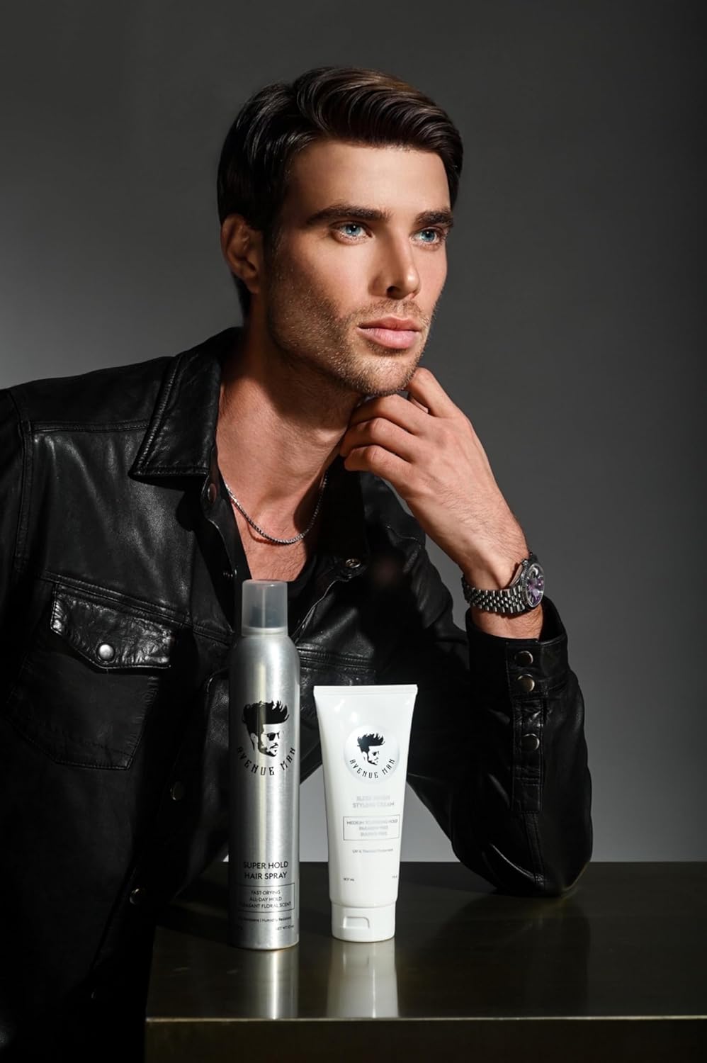 Avenue Man Sleek Finish Cream - 7 oz - Hair Styling Cream for Men with Acai & Soy Protein - Hair Putty for Smooth Control & Structure - Hair Paste for Men for Textured, Slick Back or Classic Looks