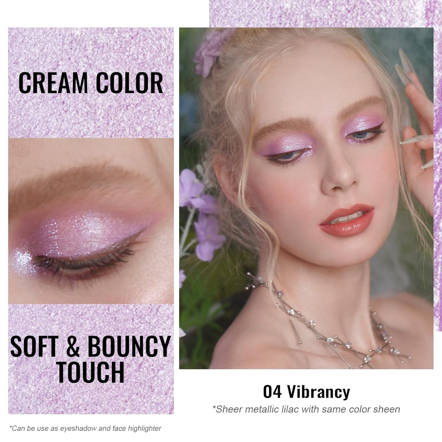 Oulac Cream Eyeshadow also for Highlighter Large Capacity Highly Pigmented Eye Shadow Waterproof &Long Lasting with Moisturizing Formula 04