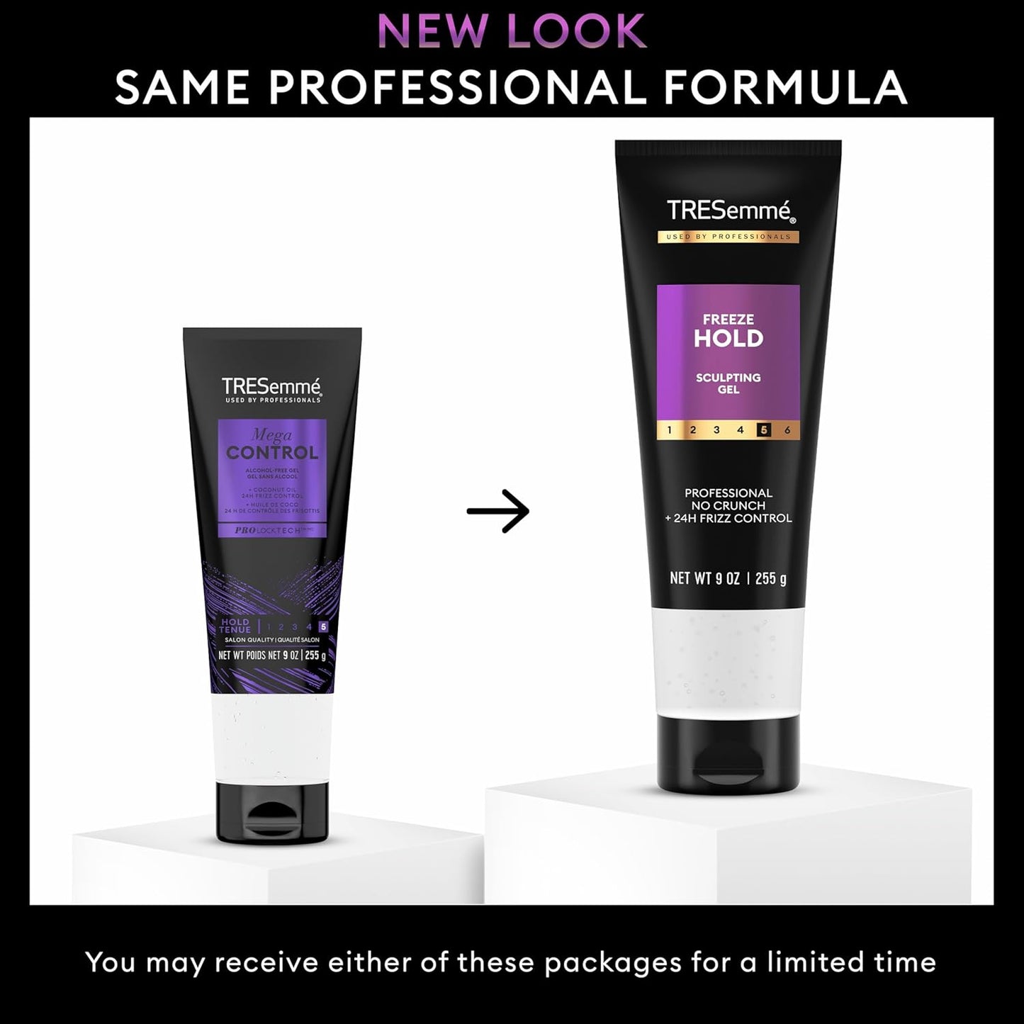 TRESemmé Mega Control Pack of 6 Alcohol-Free Hair Gel for Frizz Control with Coconut Oil 9 oz