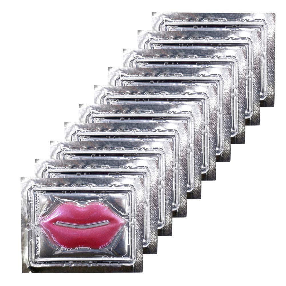 Adofect 30 Pieces Collagen Crystal Lip Masks, Collagen Lip Pads Great for Moisturizing, Remove Dead Skin, Anti Chapped & Anti-Aging and Plump Your Lips, Watermelom Red