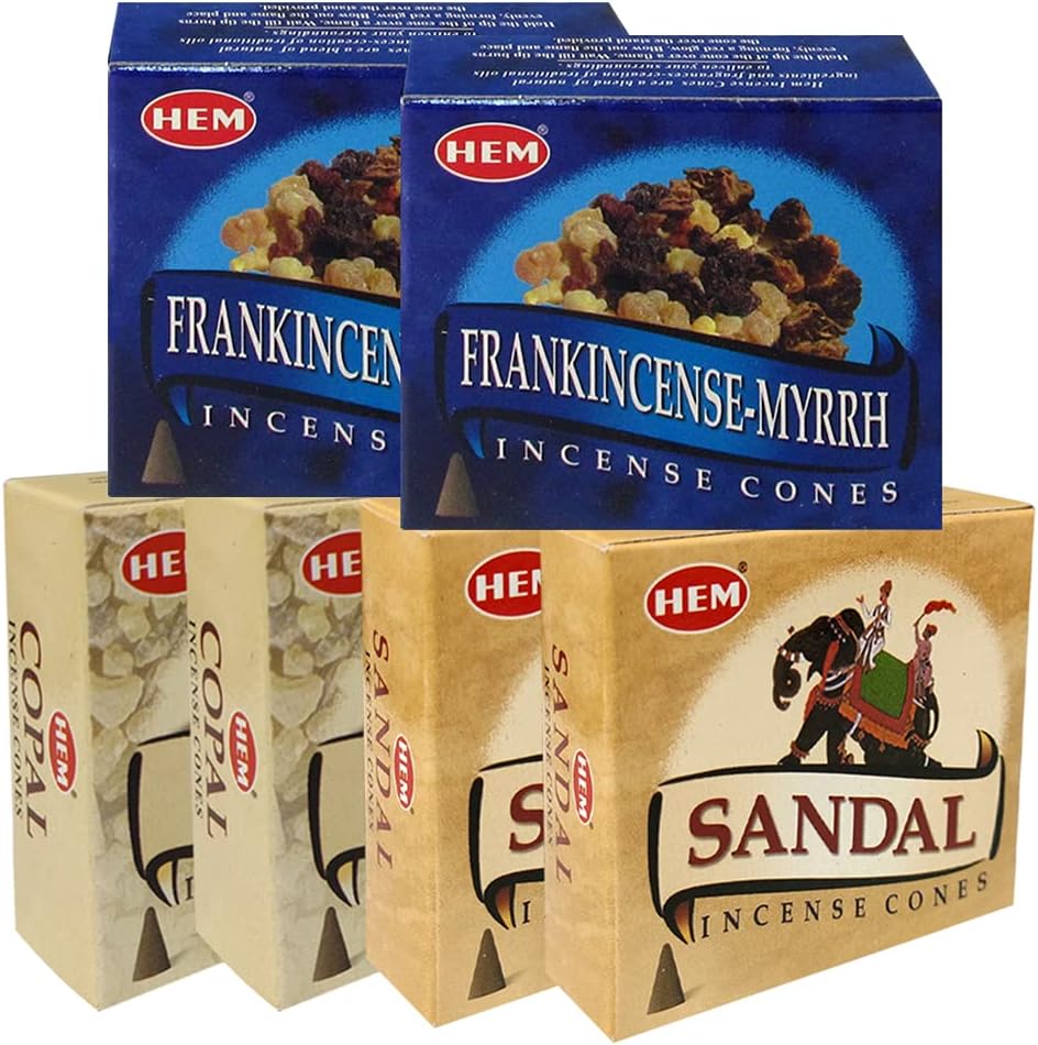 Sandalo Copal Incense Cones & Holder Bundle Variety Pack from Hem Trumiri Insense Inscents Insencents Insence