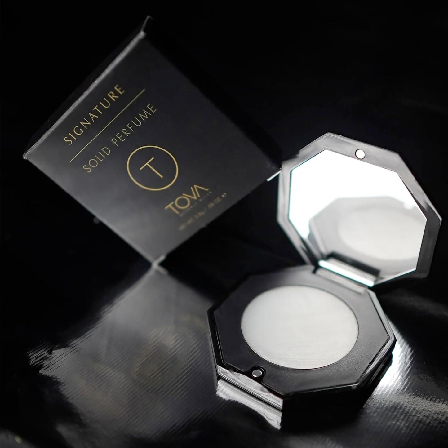 Tova Signature Solid Perfume Compact – Pocket Perfume Dab-On for Women – Bergamot Jasmine Musk – USA-Made & Cruelty-Free – 2.4 g