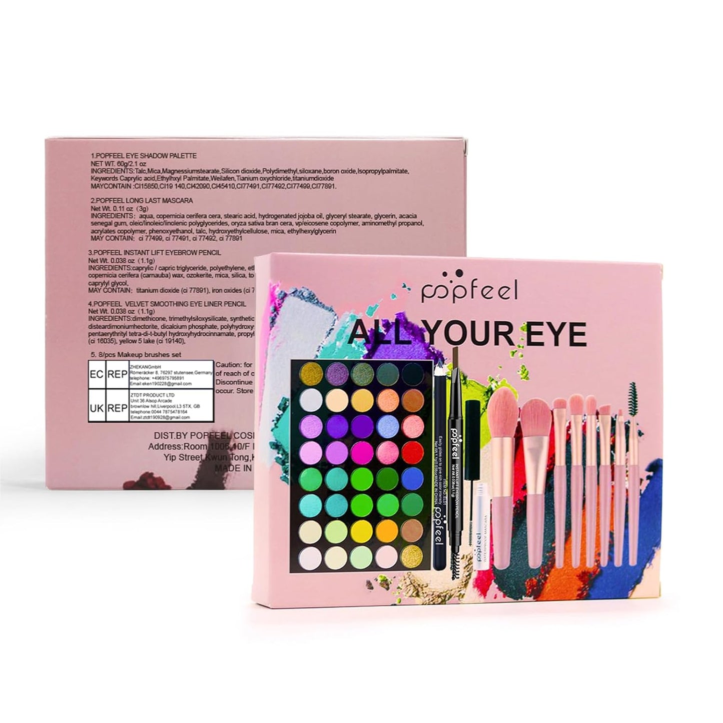 Makeup Kit for Women, Eyeshadow Makeup Gift Set for Teen Girls, Eyebrow Eye Shadow Makeup Kit with 40 Colors Eyeshadow Palette, Mascara, Eyeliner, Eye Brow Pencil, Eye Brush