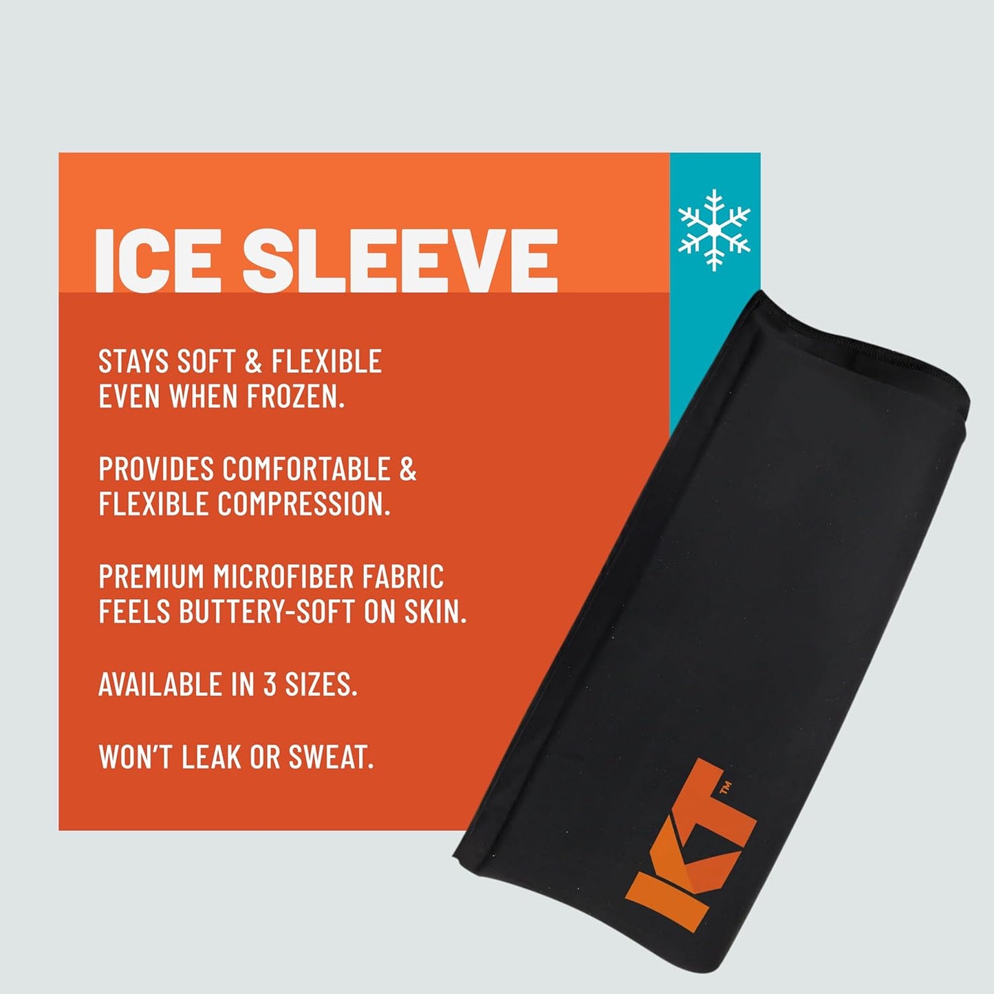 KT Health, Size XS/S, Ice Sleeve and Universal Bag, Direct 360 Degree Cooling and Compression