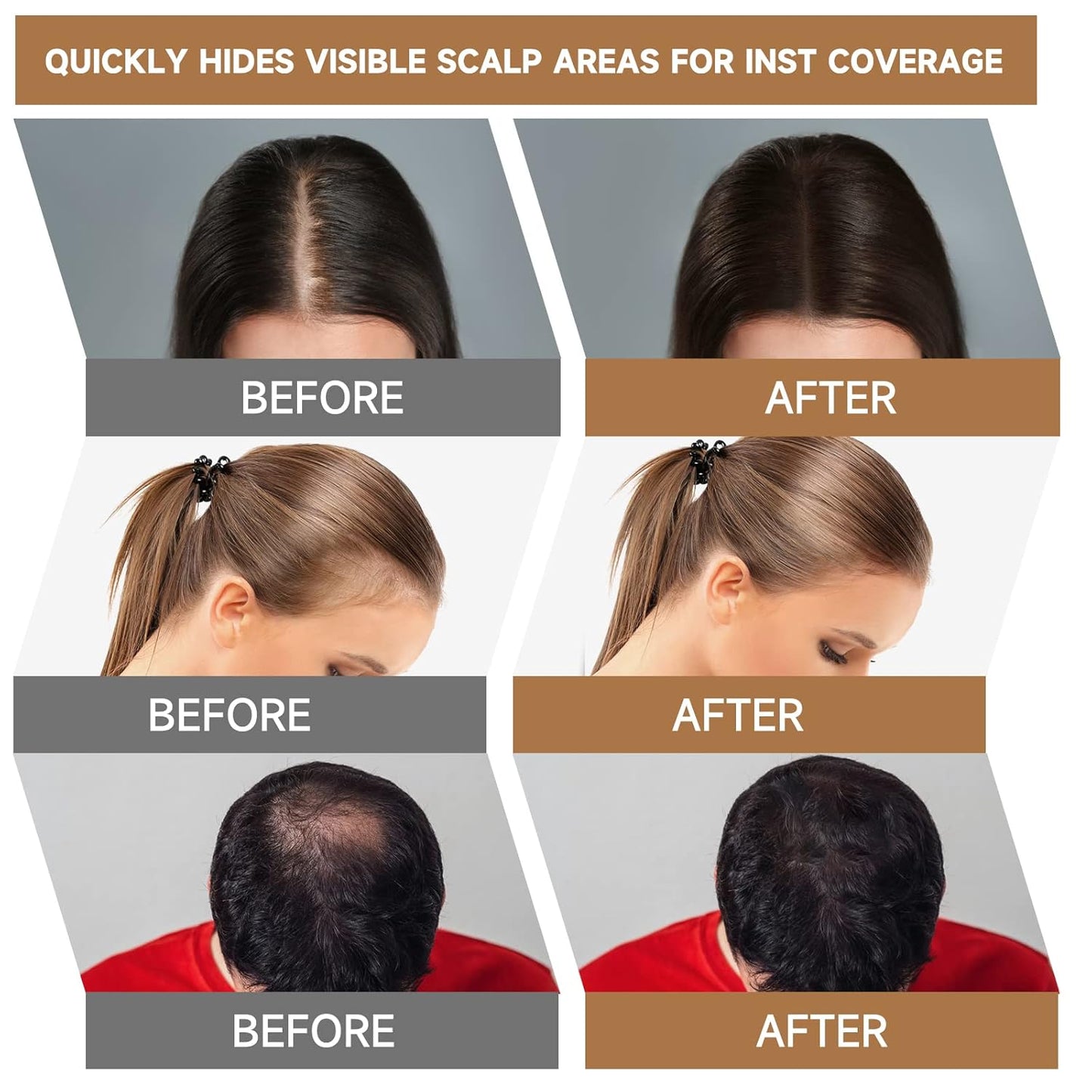 2 Pack Root Touch Up Shadow Powder, Gray Hair Cover Up, Women Color Root Coverage Powder for Thinning Grey Hairline, Men Instantly Concealer Hair Loss Beard Line Eyebrow, Medium Blonde