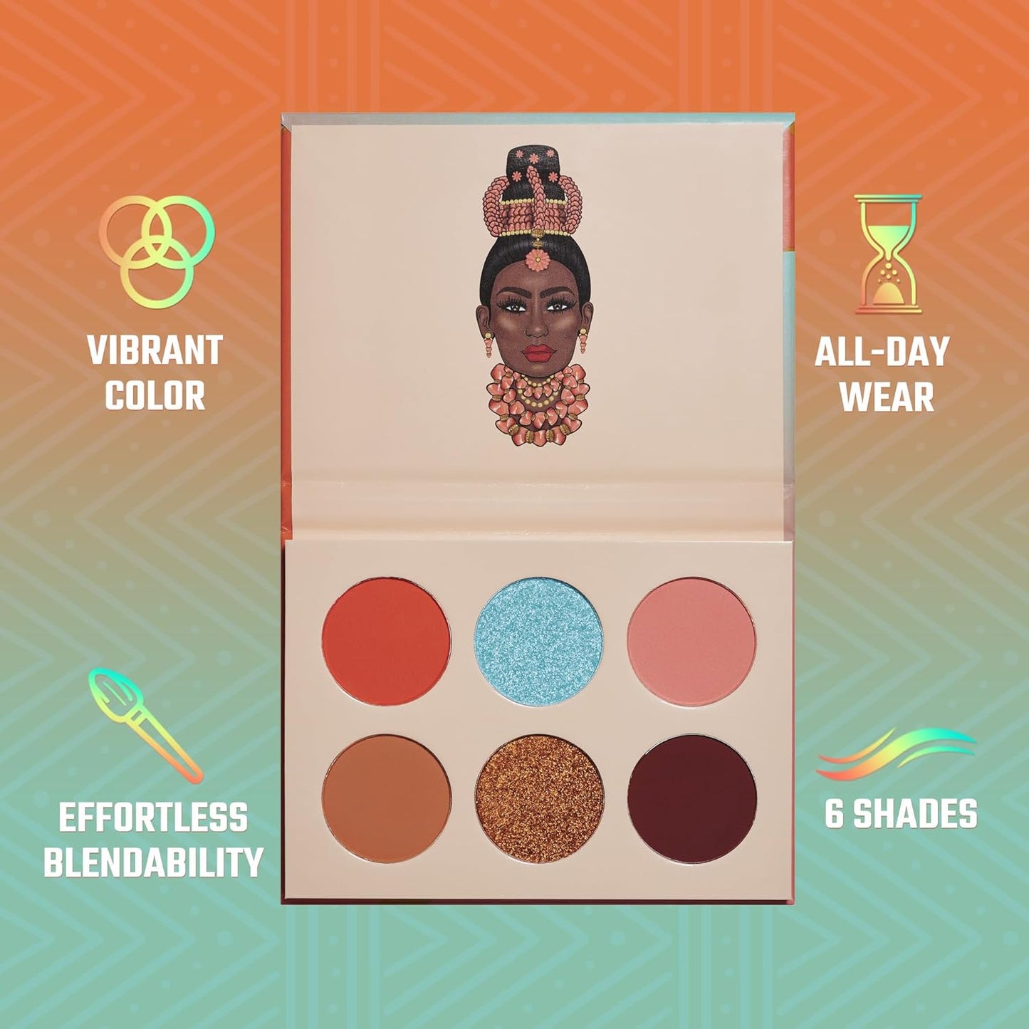 Juvia's Place Olori 3 - Coral, brown, Bronze, Shades of 6, Eyeshadow Palette, Professional Eye Makeup, Pigmented Eyeshadow Palette, Makeup Palette for Eye Color & Shine, Pressed Eyeshadow Cosmetics