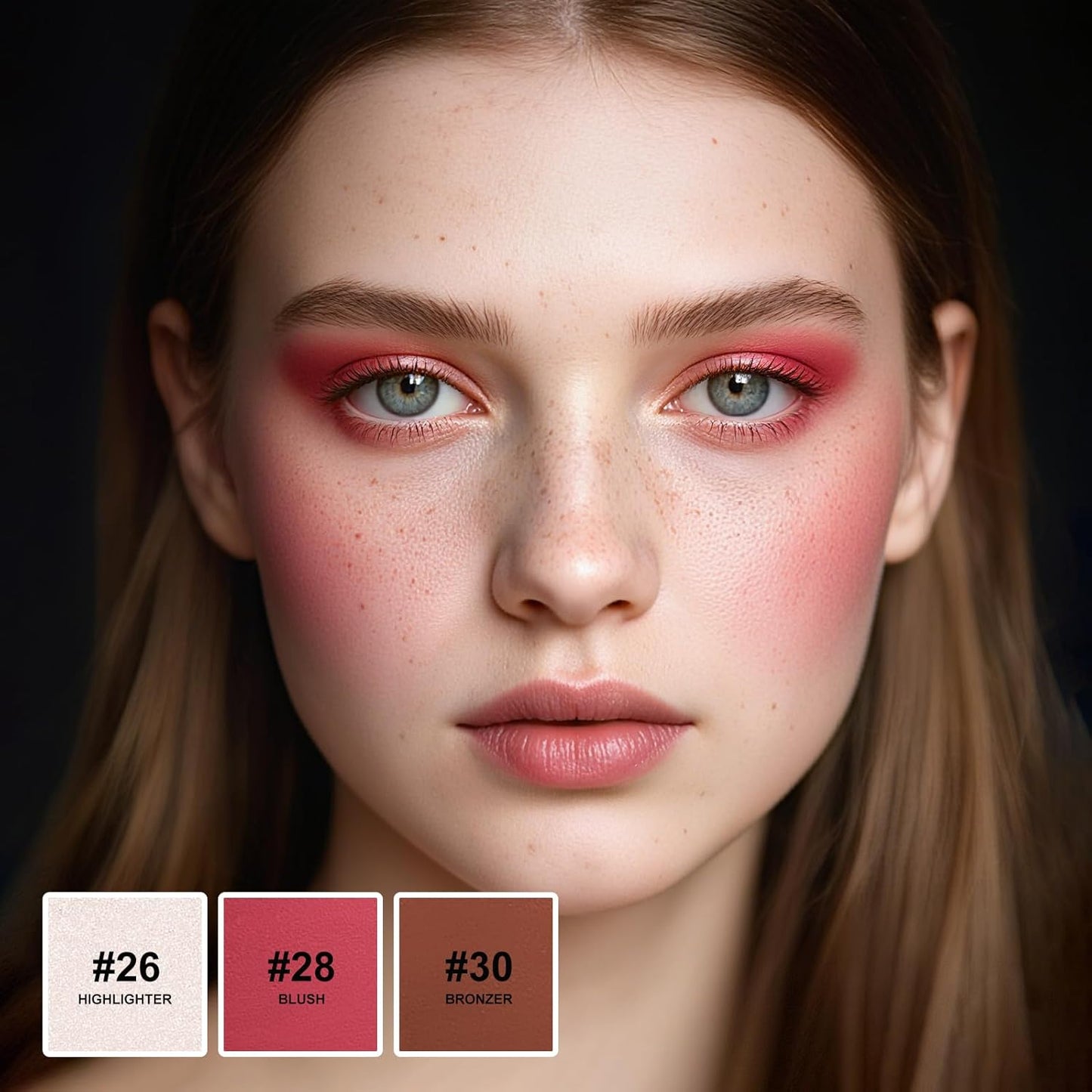 3Pcs Contour Stick Makeup Set, Shades with Highlighter Blush Bronzer Stick Kit for Sculpt the Cheeks and All Skin Type, Longwear Smooth Non-greasy Formula for All Skin Types, Mature