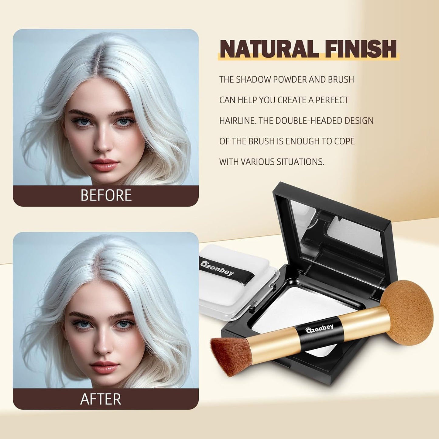 New Root Touch Up Hair Color,Hair Fibers for Thinning Hair,Cruelty Free Hairline Powder - Instantly Cover Touch Up, Hair Color Root Touch Up Powder, Hair Thickener for Women & Men (White)