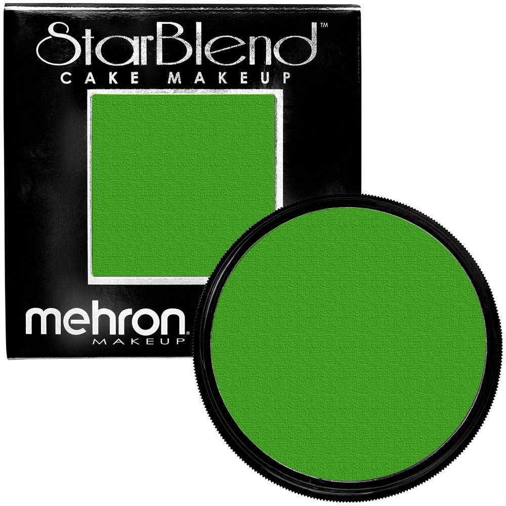Mehron Makeup StarBlend Cake Makeup | Wet/Dry Pressed Powder | Powder Foundation | Green Face Paint & Body Paint 2 oz (56g)
