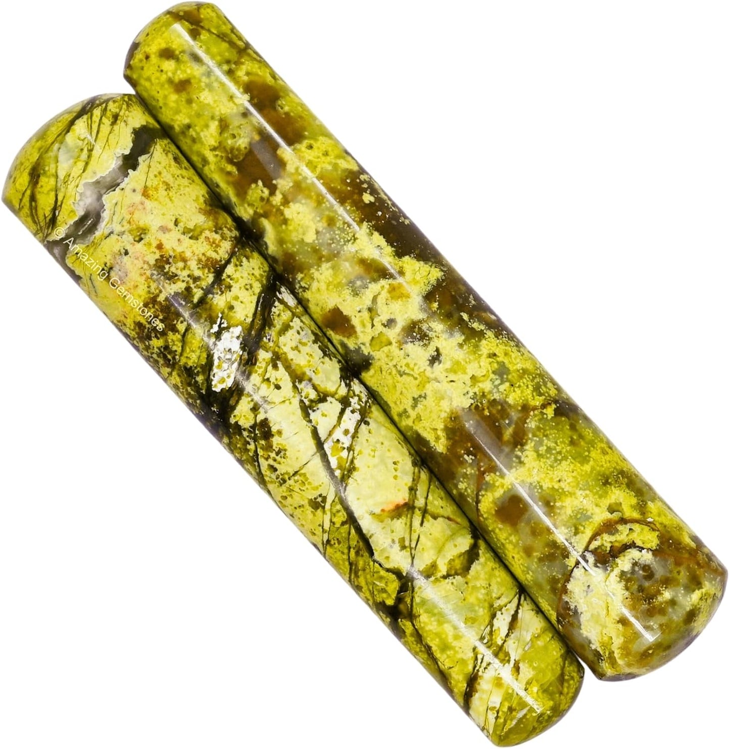 Amazing Gemstone Green Opal Crystal Wand Massage Stick - Pelvic Wand Gua Sha for Adults - Crystals and Healing Stones Massage Wands for Adults Gifts (Smooth)