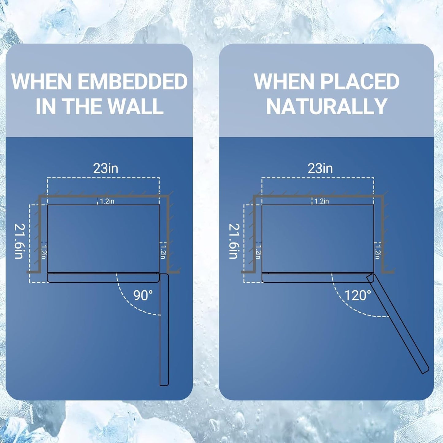 Mini Fridge with Freezer, 3.6 Cu. Ft. Adjustable Thermostat Compact Fridge with Freezer,Office Mini Refrigerator with Freezers, Small Size Dorm Fridges for Apartment,Dorm,Kitchen,Office,Silver