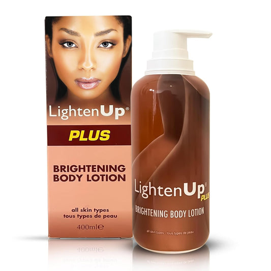 OMIC Lighten-Up Skin Brightening Lotion - 13.5 Fl oz / 400ml - Moisturizing, Hydrating Body Lotion for Body, Knees, Elbows, Hands, Underarms, with Jamaican Castor Oil and Shea Butter