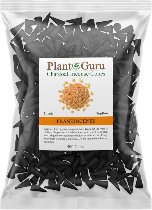 Frankincense Charcoal Incense Cones 1" TOPFLOW - 500 Pack Bulk Wholesale - Natural Scented Cones Handmade Hand Dipped