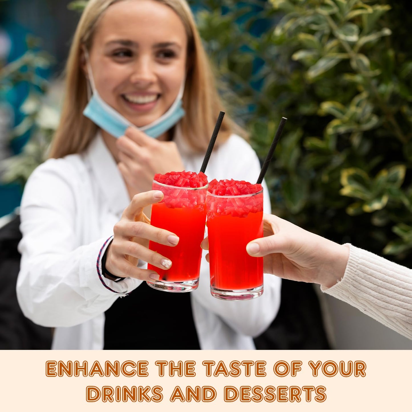 New Fanale Coconut Jelly Topping nata de coco for Boba Tea | Ice Cream | Yogurt | Smoothie | Milk Tea | Desserts (Strawberry, 8.3 lb)