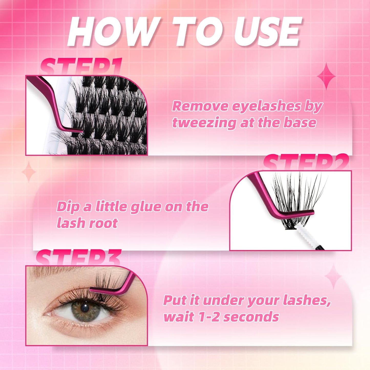 Lash Clusters 280pcs 50D 10-18mm Cluster Lashes Mixed Tray 3D Effect Volume Individual Lashes Cluster Eyelash Extensions Fluffy Soft D Curl DIY Lash Extension Kit at Home (50D-0.07-D,10-18mm)