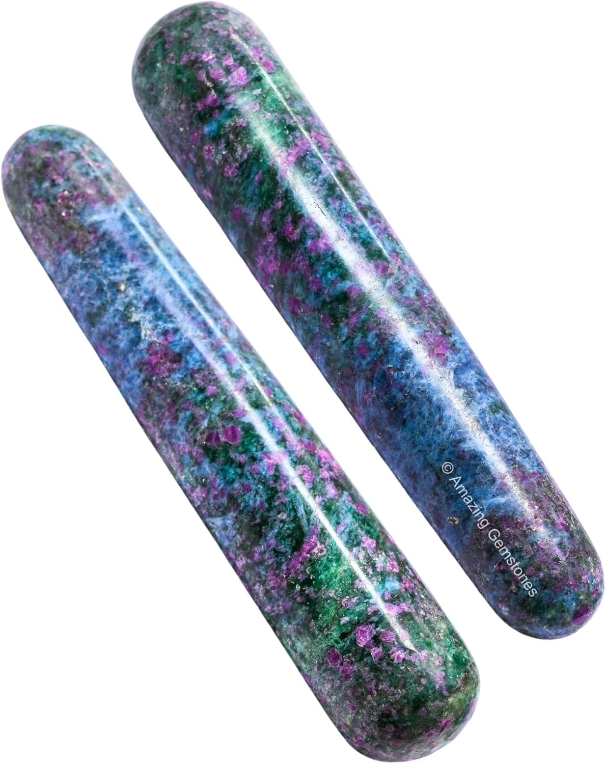 Amazing Gemstone Ruby Kyanite Crystal Wand Massage Stick - Pelvic Wand Gua Sha for Adults - Crystals and Healing Stones Massage Wands for Adults Gifts (Smooth)