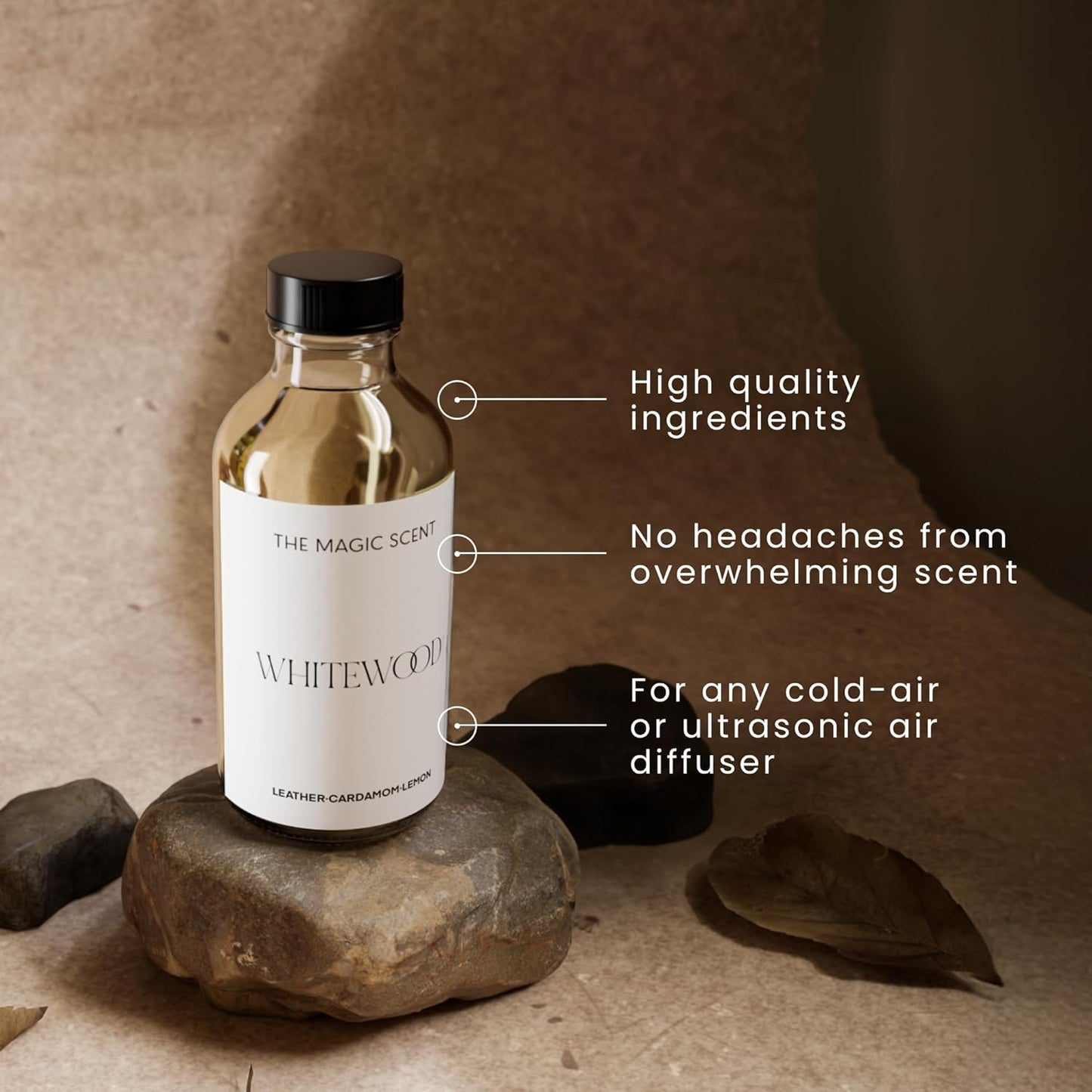 Whitewood Diffuser Oil - Hotel & Home Luxury Scents Inspired by 1 Hotel Miami, Compare to My Way Diffuser Oil Scents for Home, Designed for Use in All Diffusers - 8.5 fl oz, 250 mL