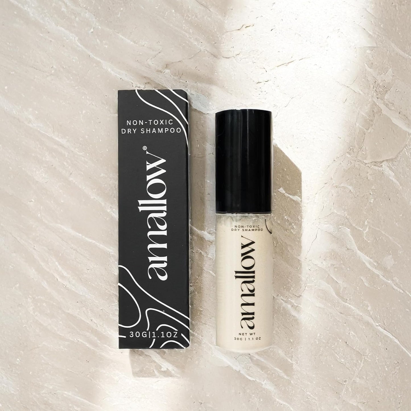 Amallow - Non Toxic Dry Shampoo Powder – With Organic Ingredients - Arrowroot, Bentonite Clay, Aloe Vera, & Essential Oils – No Talc, No Aerosol - Men & Women - Great For Travel