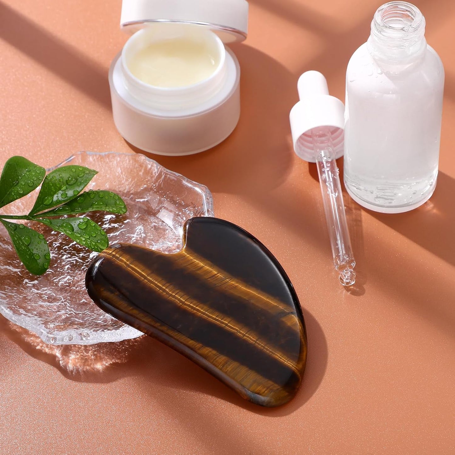 Gua Sha Facial Tools Gua Sha Jade Stone for Face Skincare Facial Body Tensions Reduce Puffiness Yellow