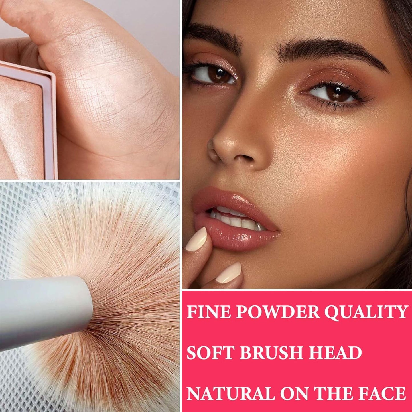 Face Glitter Blush Shimmer Waterproof Highlighter Blusher Powder,Facial Contour Corrector Long Lasting Glitter Illuminator Highlighter Palette Shimmer Highlight Makeup Palette(04#)