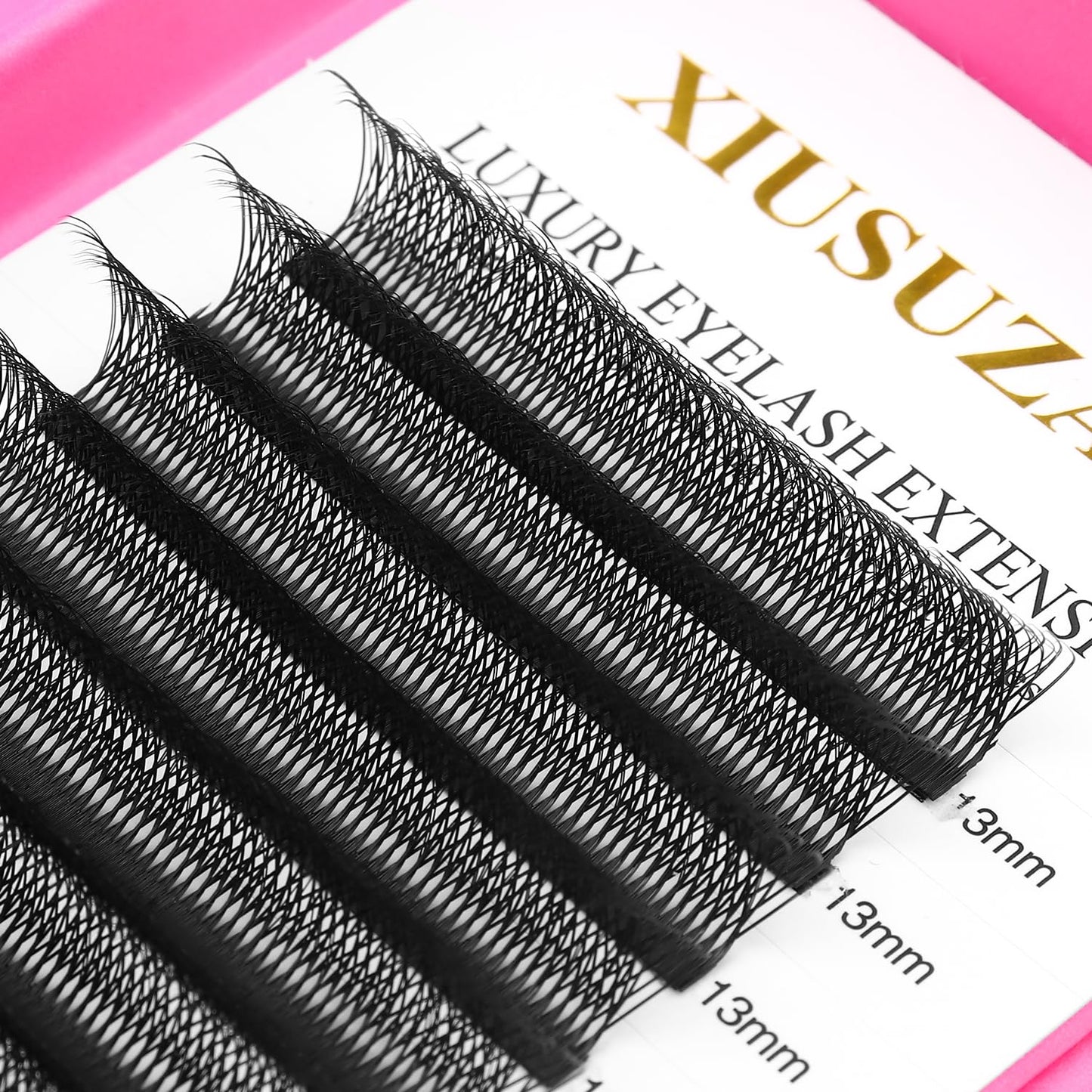 Lash Extensions Double Tips 4D Eyelash Extensions W Shape 0.07mm Thickness C Curl 15mm Premade Fans Easy Fan Volume Lashes Matte Black Crisscross(W-4D-Double Tips-0.07-C,15mm)