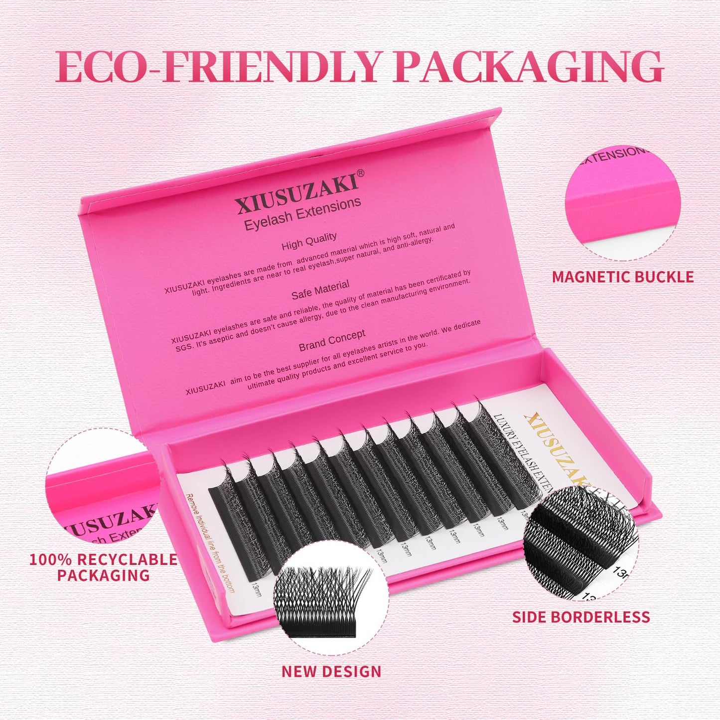 Lash Extensions Double Tips 3D Eyelash Extensions W Shape 0.07mm Thickness C Curl 11mm Premade Fans Easy Fan Volume Matte Black Crisscross Eyelashes(W-3D-Double Tips-0.07-C,11mm)