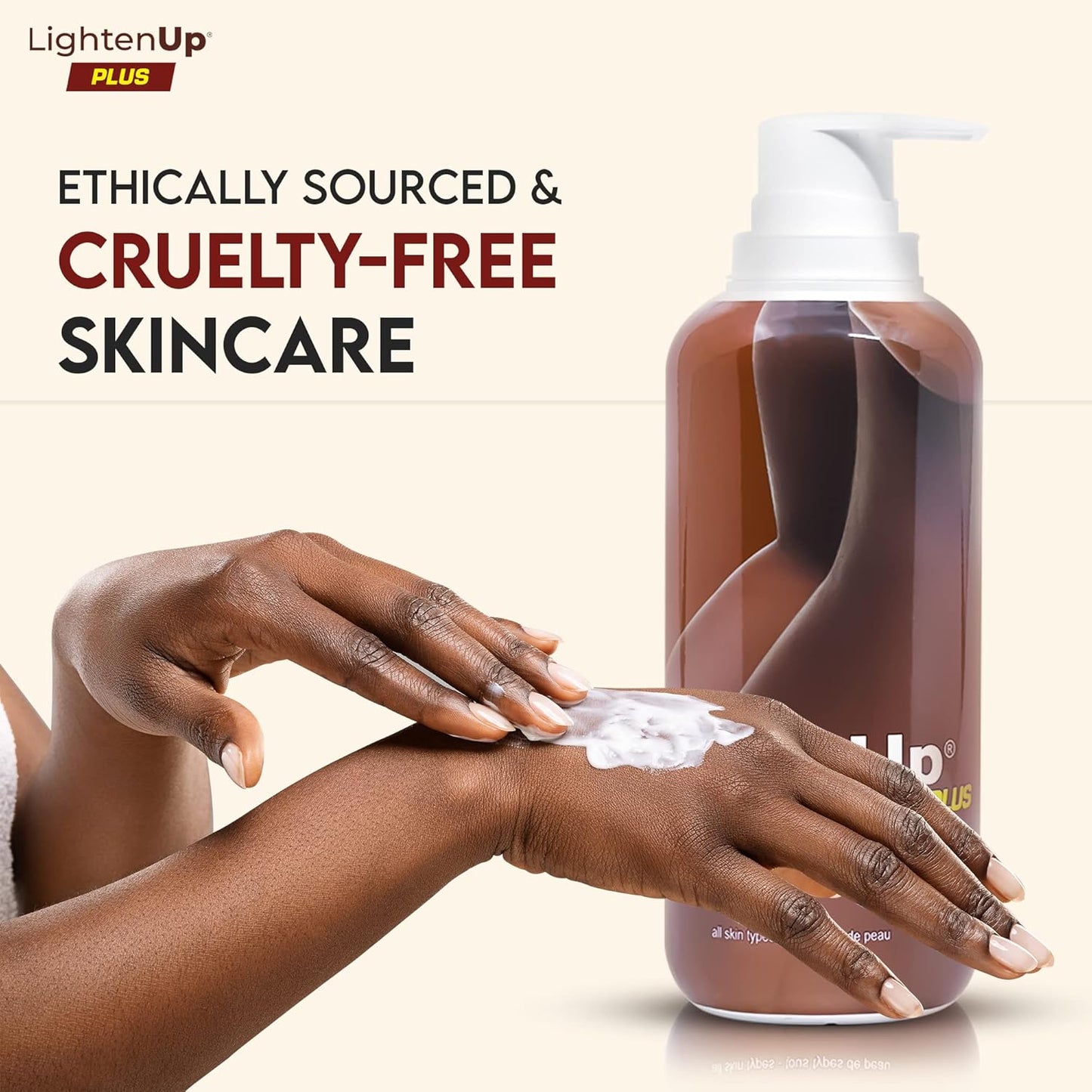 OMIC Lighten-Up Skin Brightening Lotion - 13.5 Fl oz / 400ml - Moisturizing, Hydrating Body Lotion for Body, Knees, Elbows, Hands, Underarms, with Jamaican Castor Oil and Shea Butter