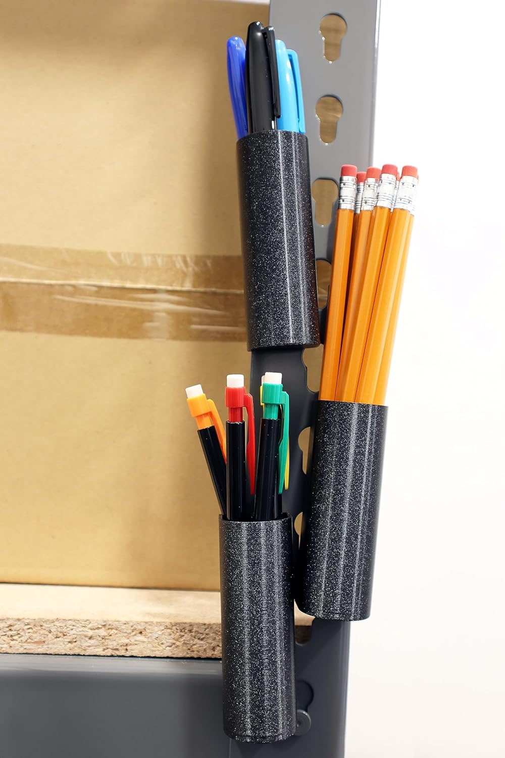 Magnetic Pen Holder, Marker Holder and Pencil Holder for Refrigerator, Locker, Whiteboard or Desk (Small, Pumpkin, Set of 2)