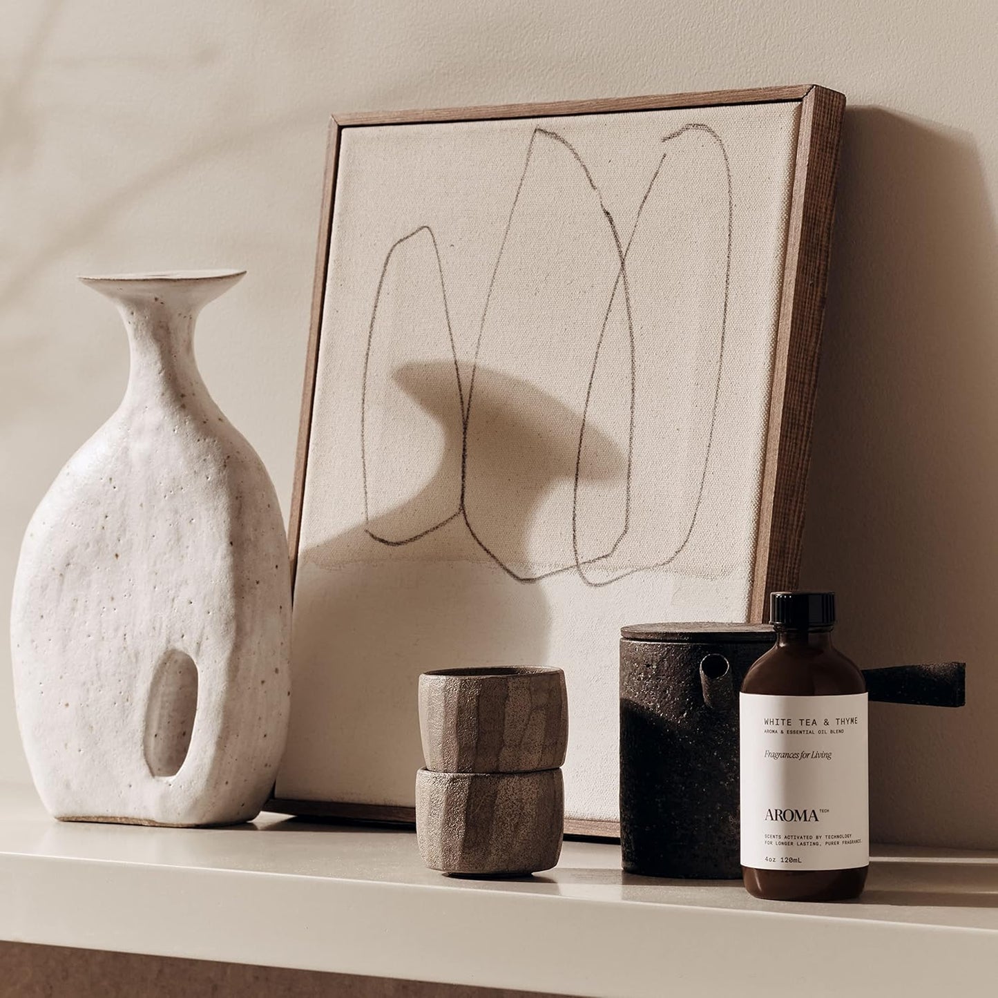 AromaTech The Hotel & White Tea & Thyme Set | Aroma Diffuser Essential Oils Blend of Peach, Red Rose, Pine, White Tea, Thyme, Amber - 120 Milliliter