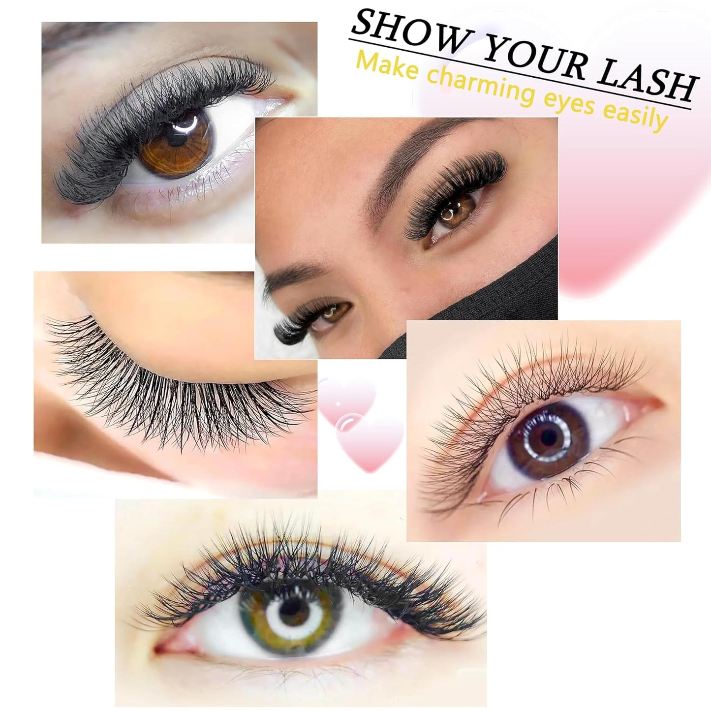 YY Lash Extensions Supplies Y Eyelash Extensions 0.05mm Thickness C Curl 11mm Premade Fans 4D Russian Volume Matte Black 12 Rows Crisscross Eye Lashes(YY-0.05-C,11mm)