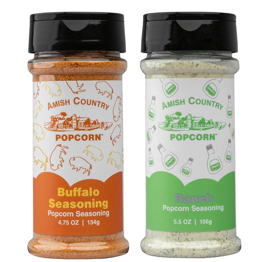 Amish Country Popcorn | Buffalo and Ranch Seasoning Bundle | Old Fashioned, Non-GMO and Gluten Free