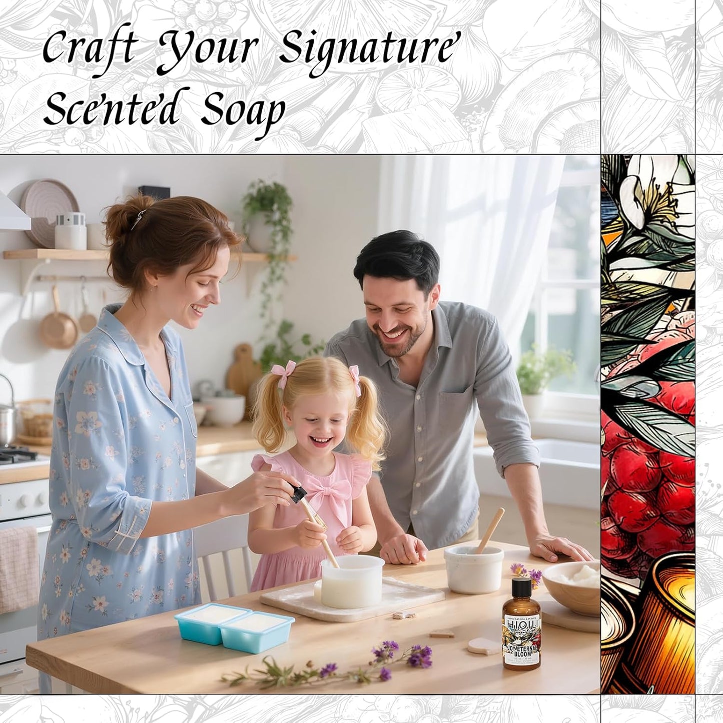 HIQILI Joy Eternal Bloom Fragrance Oil for Aromatherapy Diffuser, Candle & Soap Making, Long-Lasting Scents for Air Freshener - 1 Fl Oz