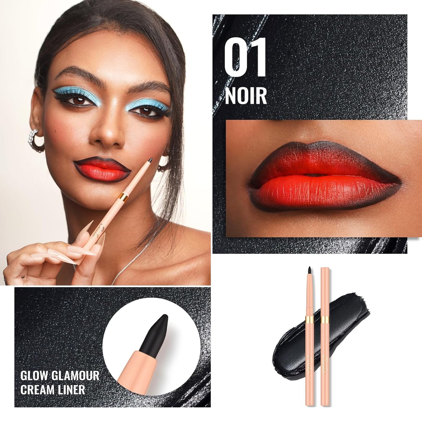 Oulac Lipstick & Lipliner Set 3PCS High Impact Lipcolor with Moisturizing Formula, Vegan Beauty, Full-Coverage Lip Color, Gift Lipstick for Women, 01+21+D07