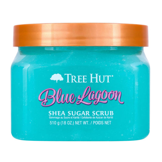 Tree Hut Blue Lagoon Shea Sugar Scrub | Exfoliating Body Scrub Removes Dead, Dry Skin for a Soft & Hydrated Feel | Nourishing Essential Body Care | 18 fl oz.