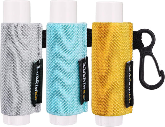 Lip Balm Keychain - Shinny Chapstick & Lipstick Holder - Tight Elastic Holder for Fat & Slim Lip Balms