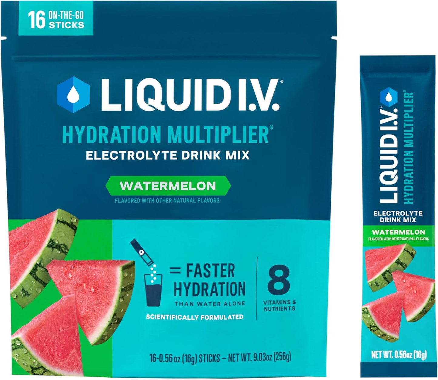 Liquid I.V.® Hydration Multiplier® - Watermelon | Electrolyte Powder Drink Mix | 1 Pack (16 Servings)