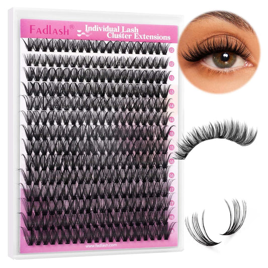 Lash Clusters Individual Lashes Cluster Mixed Tray D Curl Lash Clusters DIY Eyelash Extensions Individual Cluster Lashes Self-application at Home (40D-0.07D,12-18mm)