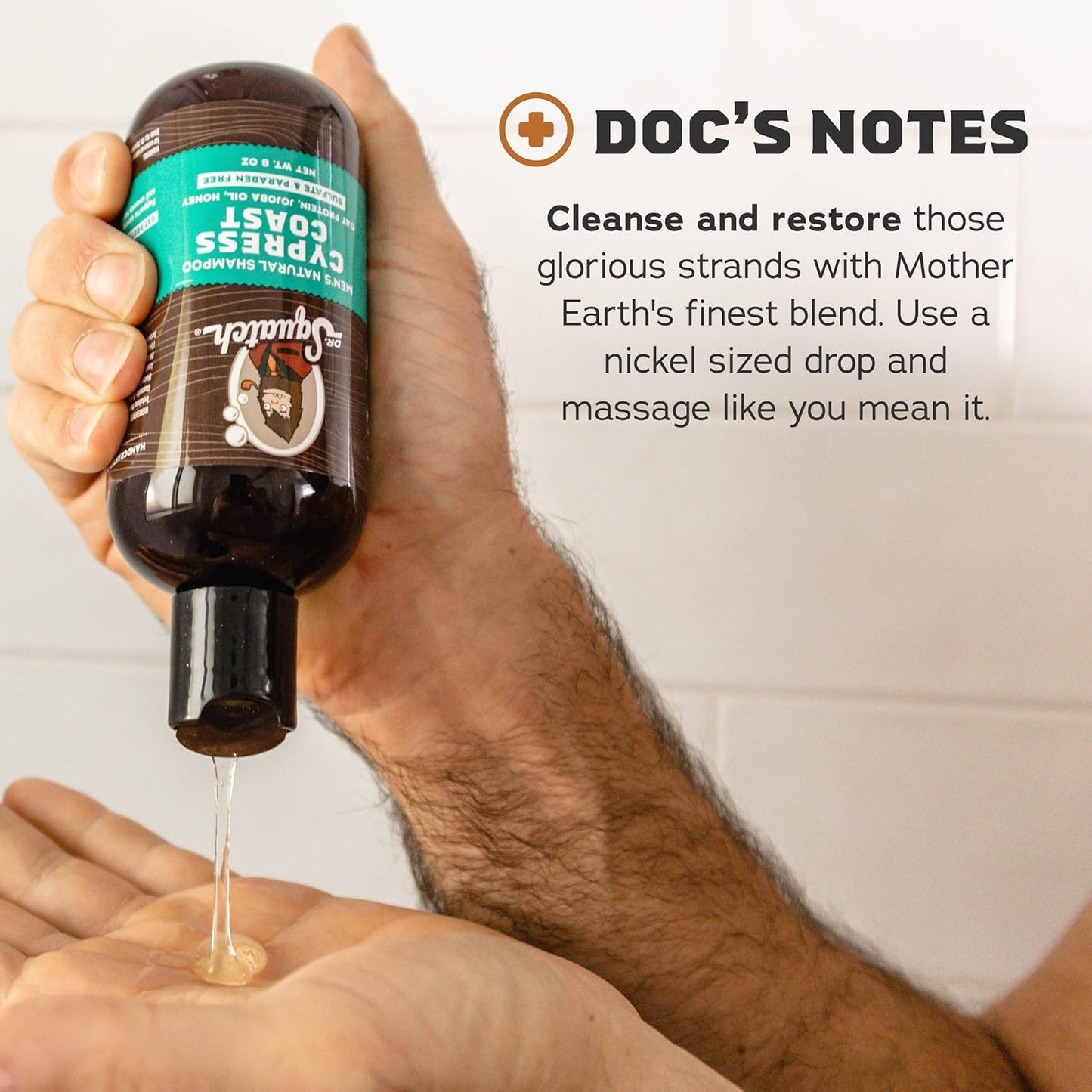 Dr. Squatch Natural Hair Bundle for Men - Healthy, Full Looking Hair - Pine Tar Shampoo (8 fl oz), Pine Tar Conditioner (11.5 fl oz)