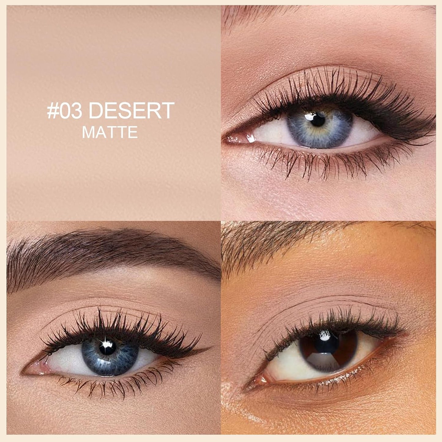 Erinde Waterproof Eyeshadow Stick, Cream Eye Shadow Stick, Long-Lasting, Crease-Proof, Cream to Powder Buildable & Blendable Eye Shadow Pencils Crayon, Vegan & Cruelty-Free, 03 Desert