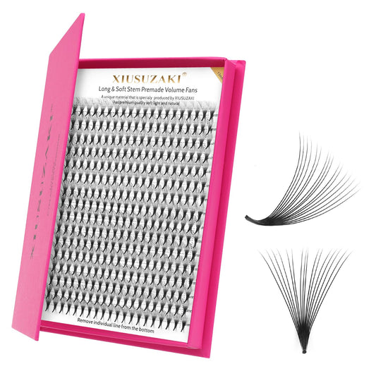 Premade Fans Eyelash Extensions 16D Volume Lash Extensions 0.05 Thickness Eyelash Extension D Curl Premade Lash Fans Mix 9-16mm Fluffy Soft Handmade Lash Fan(16D-0.05-D,9-16mm)