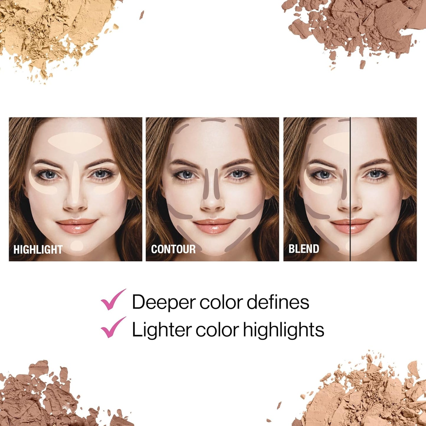 wet n wild MegaGlo Contour Palette, Dulce De Leche | Contouring Powder Face Kit | Flawlessly Sculpted Face (Pack of 2)