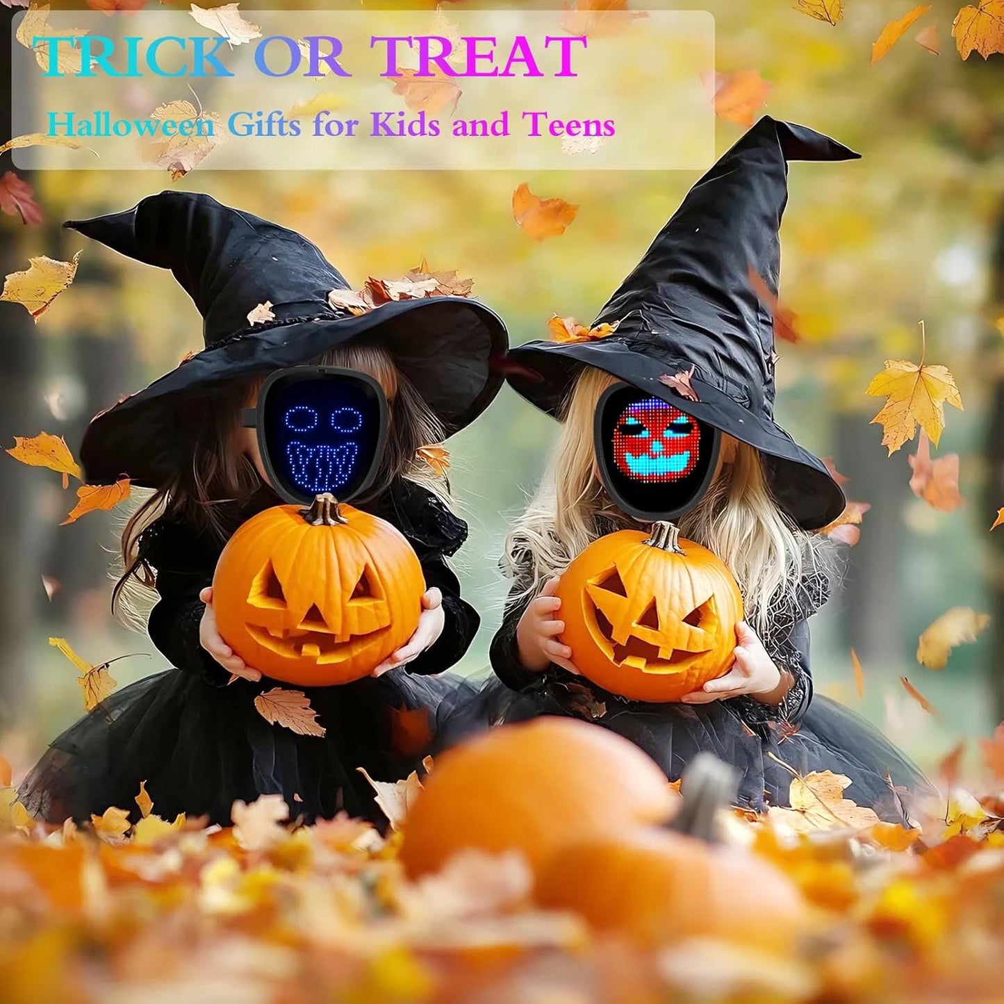 LED Mask with Gesture Sensing, Cool Light Up Transforming Face Mask for Halloween Xmas Cosplay