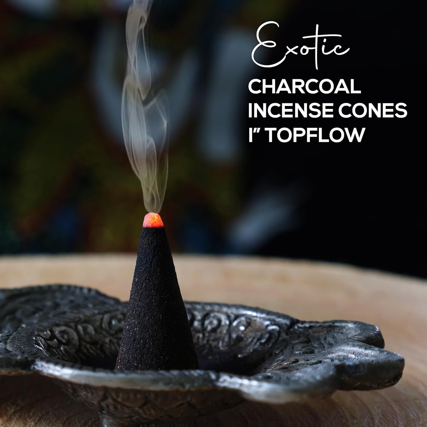 Egyptian Musk Charcoal Incense Cones 1" TOPFLOW - 500 Pack Bulk Wholesale - Natural Scented Cones Handmade Hand Dipped