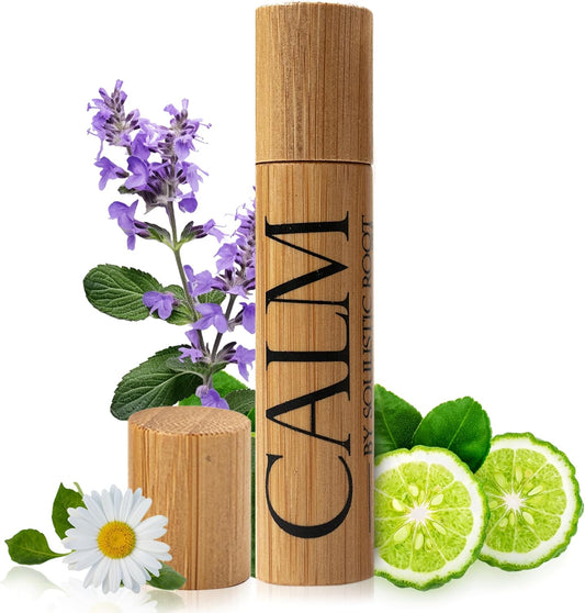 Calm Essential Oil Roll On for Women – Aromatherapy Blend w/Lavender, Chamomile, Clary Sage – Rollerball for Relaxation, Self Care, Skin, Massage, Wellness & Gift Ideas – 10ml Bottle