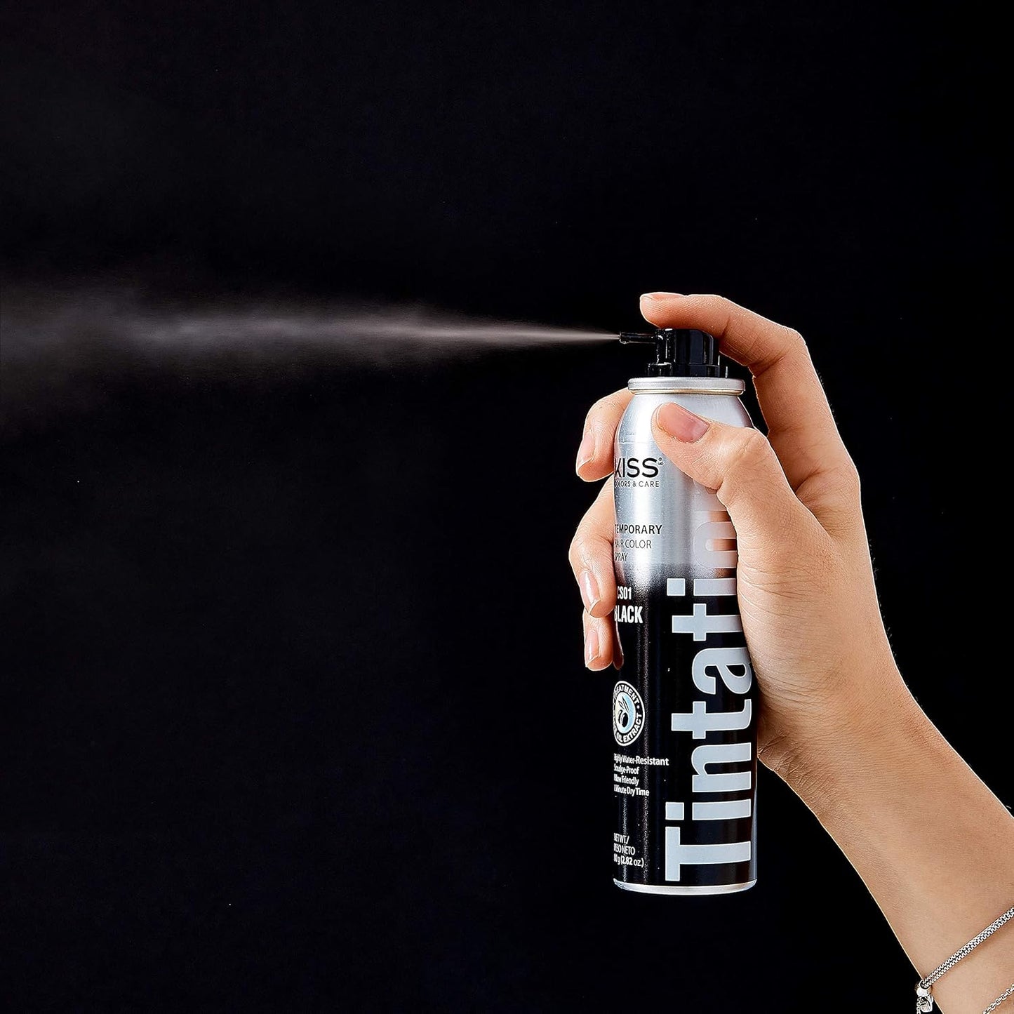 KISS Tintation Temporary Hair Color Spray & Hair Mascara (Darkest Brown)