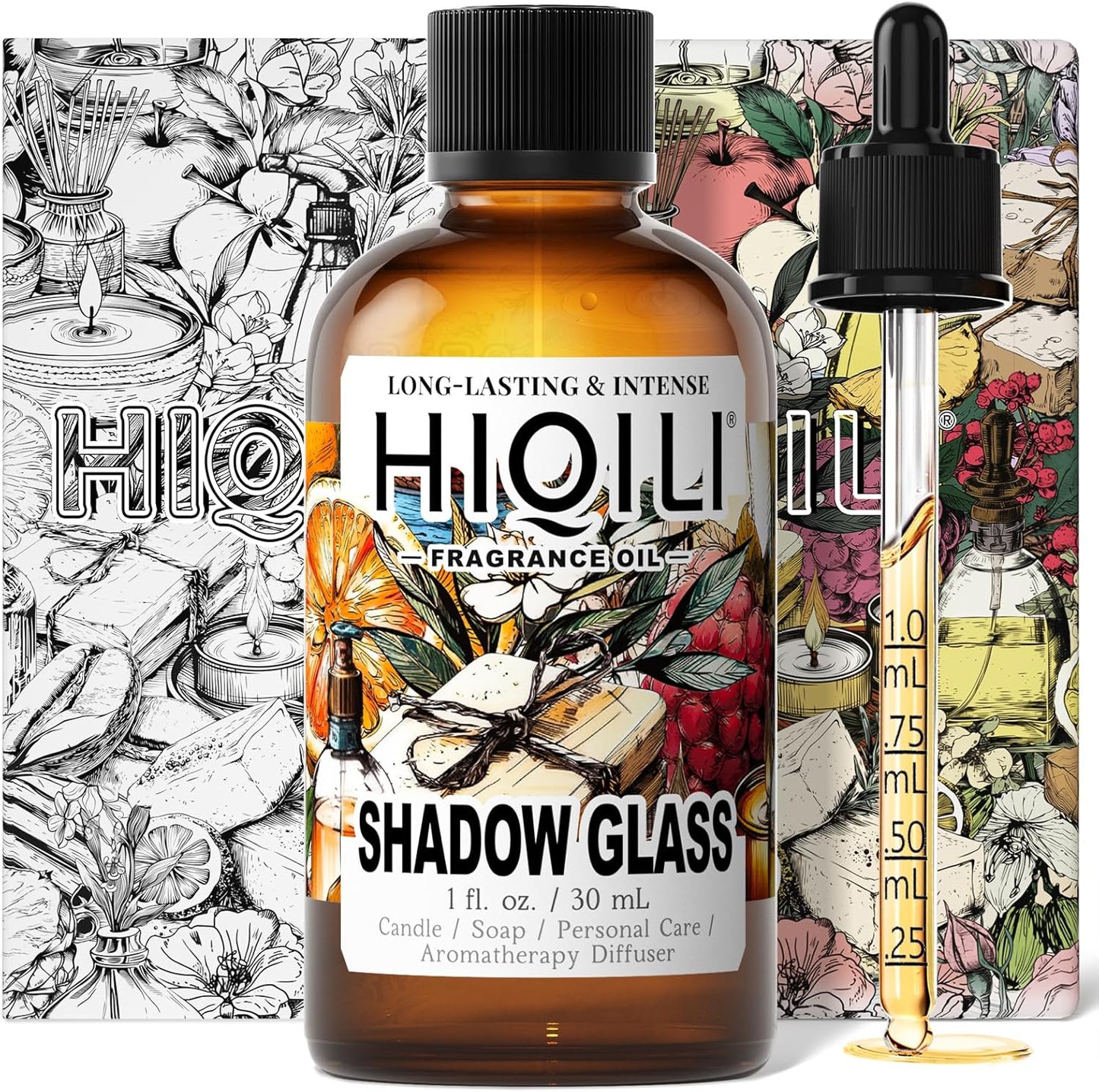 HIQILI Shadow Glass Fragrance Oil for DIY Soap & Candle, Inspired by Ver-sace Cryst. Nr-EDT, Women's Perfume Making, Luxury Scents for Diffusers, Body Care - 1 Fl Oz