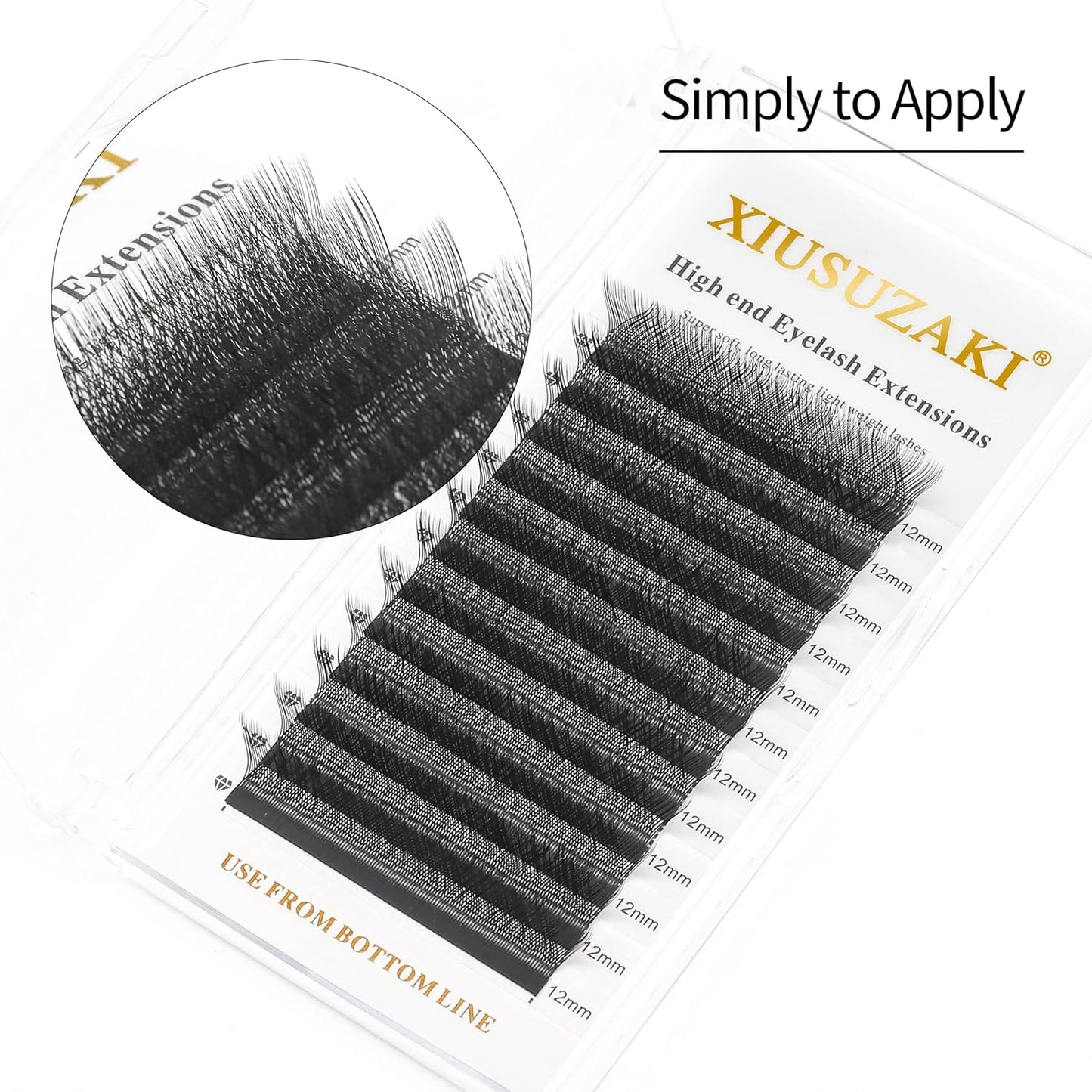 W Lash Extensions 5D Eyelash Extensions W Shape 0.07mm Thickness L Curl 14mm Premade Fans W Lashes Individual Lashes Matte Black 12 Rows False Eyelashes Volume Lashes(W-5D-0.07-L,14mm)