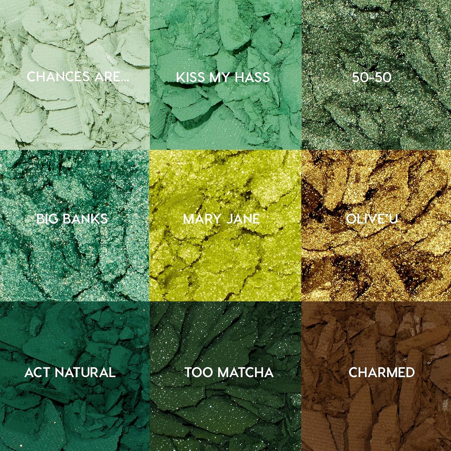 Colourpop Just My Luck Green Eyeshadow Palette - Green & Neutral Eyeshadow Palette with Matte & Metallic Finishes - High-Pigment Eye Makeup with a Long-Wearing Formula (0.3 oz)